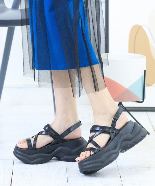 「attagirl」 フラットサンダル M シルバー レディース_画像3