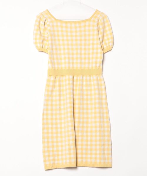 「31 Sons de mode」 チェック柄半袖ワンピース 36 イエロー レディース_画像2