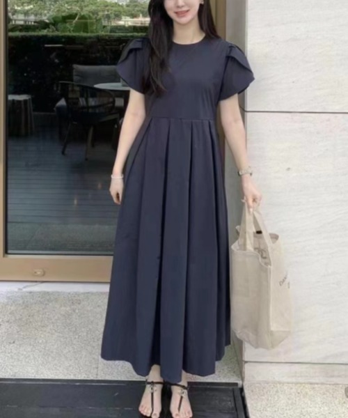 「a lot of love」 半袖ワンピース FREE ネイビー レディース_画像7