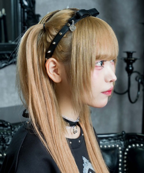 mine by LAFARY カチューシャ スタッズリボンカチューシャ : ZOZOTOWN