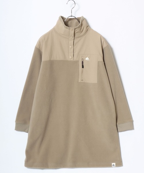 チュニック 2025AW LOGOS/ロゴス フリース×ナイロン切替 ハーフスナップ スタンドチュニック ワンピース | LOGOS | 04