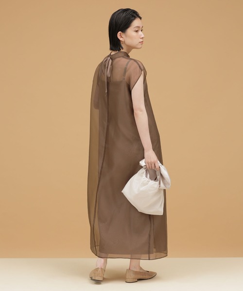 「kaene」 半袖ワンピース 1 ブラウン レディース_画像5