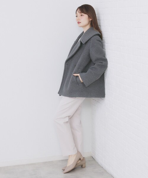index（インデックス） ピーコート pコート ブークレミドルコート