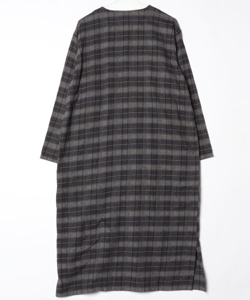 「South2 West8」 チェック柄長袖ワンピース「BEAMS BOYコラボ」 X-SMALL グレー レディース_画像2