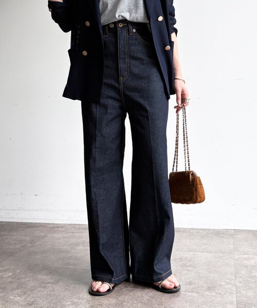 DouDou（ドゥドゥ） ジーンズ デニム デニムパンツ ハイウエストダブル