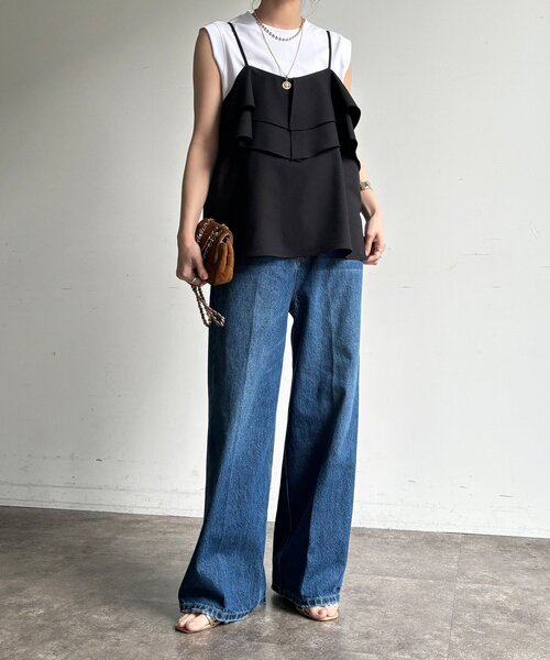 DouDou（ドゥドゥ） ジーンズ デニム デニムパンツ ハイウエストダブル