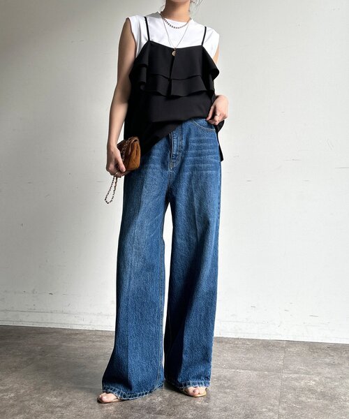 DouDou（ドゥドゥ） ジーンズ デニム デニムパンツ ハイウエストダブル