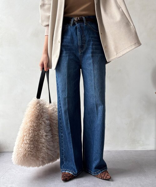 DouDou（ドゥドゥ） ジーンズ デニム デニムパンツ ハイウエストダブル