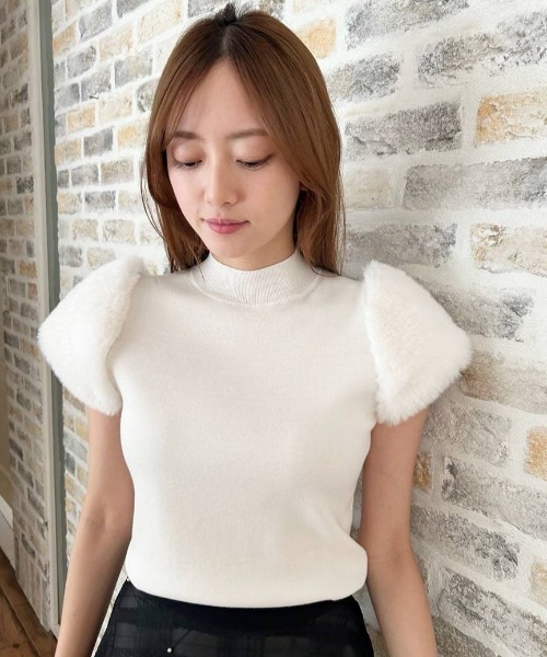 セルフォード♡半袖ニット♡薄いピンク♡新品タグ付♡36 セルフォード♡半袖ニット♡薄いピンク♡新品タグ付♡36