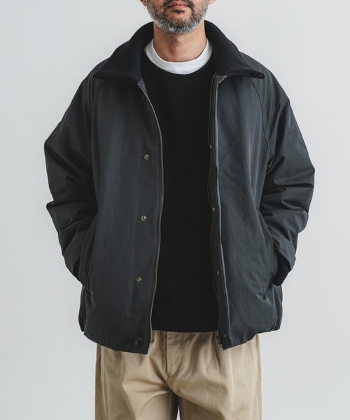 quadro ブルゾン アウター コットンナイロンツイル中綿リブブルゾン