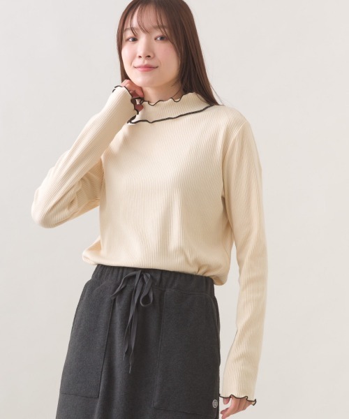 OMNES（オムネス） tシャツ テレコリブハイネックメロー長袖トップス