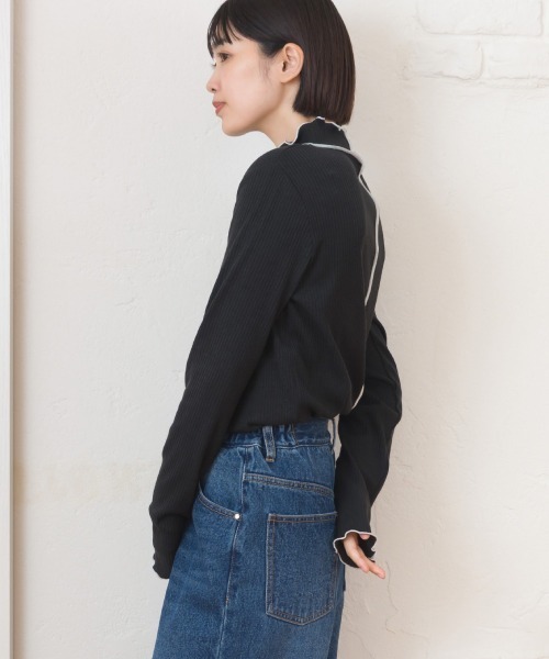 OMNES（オムネス） tシャツ テレコリブハイネックメロー長袖トップス