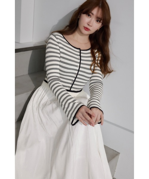 Her lip to 長袖ワンピース M ブラック×ホワイト レディース