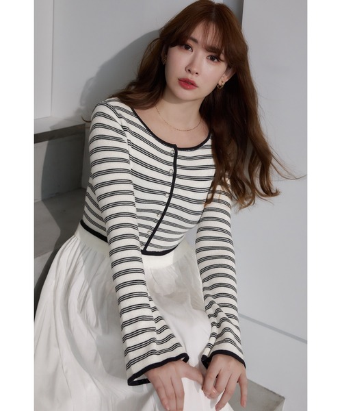 Her lip to 長袖ワンピース M ブラック×ホワイト レディース