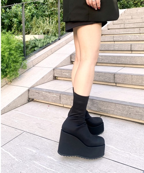 「R&E」 ショートブーツ S ブラック レディース_画像4