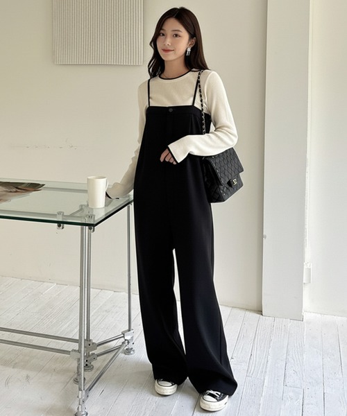 サロペット オーバーオール 「選べる丈感」裏起毛ベアオールインワン