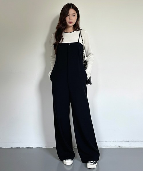 サロペット オーバーオール 「選べる丈感」裏起毛ベアオールインワン