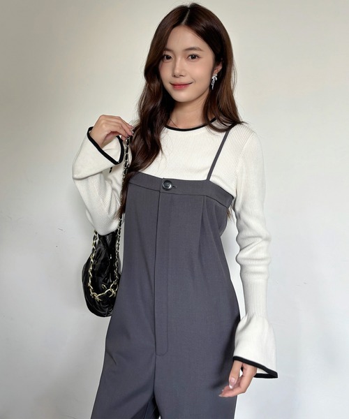 サロペット オーバーオール 「選べる丈感」裏起毛ベアオールインワン