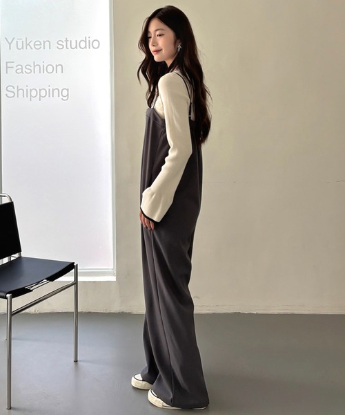 サロペット オーバーオール 「選べる丈感」裏起毛ベアオールインワン