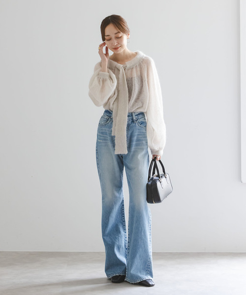 NOBLE（ノーブル） ニット セーター モヘヤミックスボウタイニット