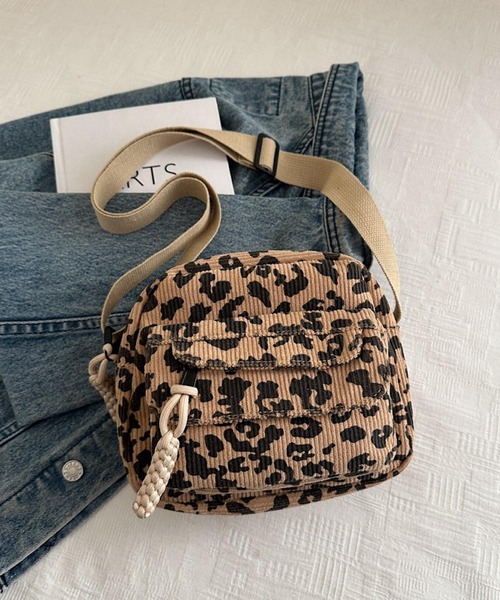 CERCA ショルダー ショルダーバッグ lulunoix/ヒョウ柄コーデュロイ