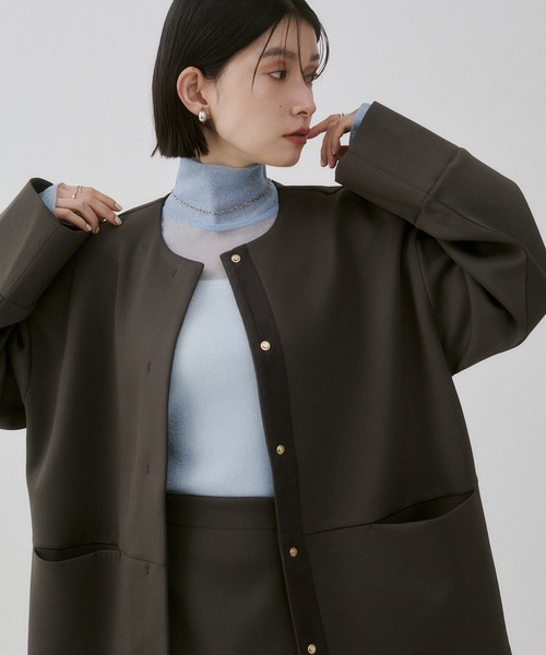 hunch（ハンチ） ノーカラーコート コート 入学式 ダンボール ノー
