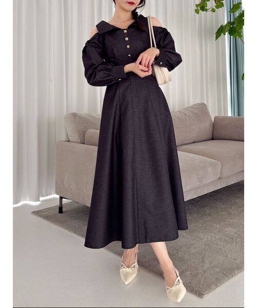 dazzlin（ダズリン） ワンピース ショルダーリボンシェイプワンピース