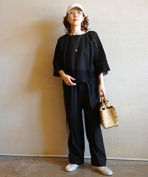 「JOURNAL STANDARD LUXE」 7分袖ブラウス FREE ブラック レディース_画像2