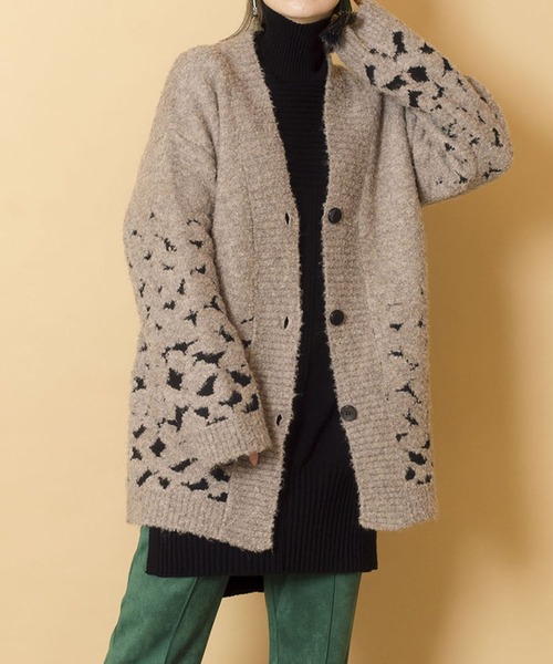 「OSMOSIS」 ニットカーディガン ONE SIZE グリーン レディース_画像3