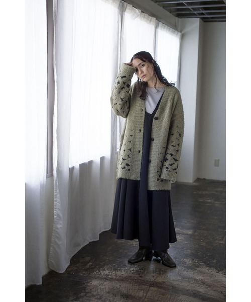 「OSMOSIS」 ニットカーディガン ONE SIZE グリーン レディース_画像5