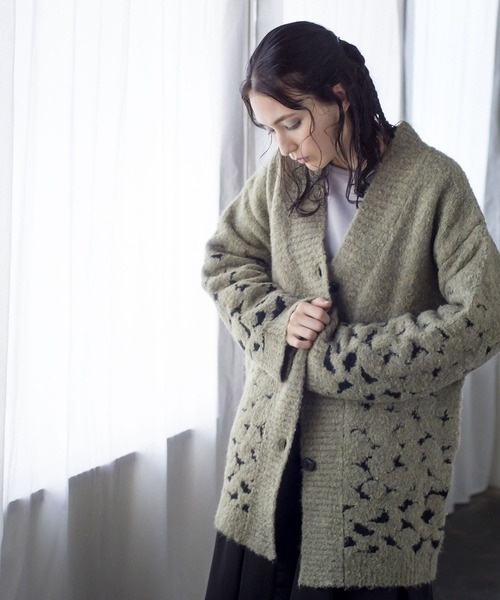 「OSMOSIS」 ニットカーディガン ONE SIZE グリーン レディース_画像9