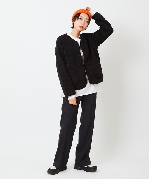 「Vincent et Mireille」 ノーカラージャケット 36 ナチュラル レディース_画像4