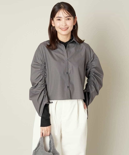 「a.v.v」 長袖ブラウス 36 ダークグレー レディース_画像5