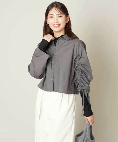 「a.v.v」 長袖ブラウス 36 ダークグレー レディース_画像7