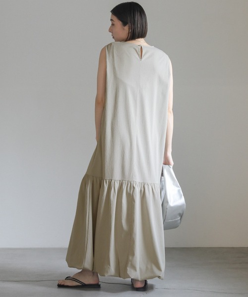 「select MOCA」 ノースリーブワンピース LARGE グレイッシュベージュ レディース_画像5