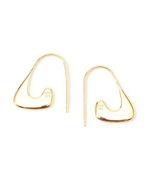 ピアス BAR Jewellery CURB ゴールドピアス レディースの画像