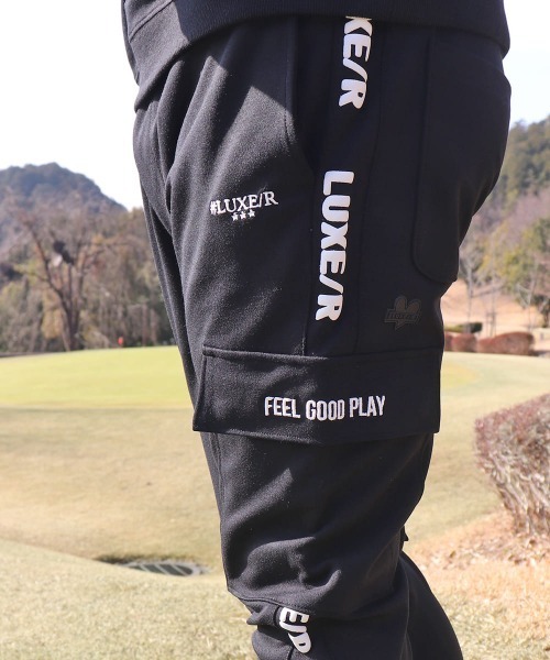 カーゴパンツ (RM)「LUXE/R GOLF」ポンチ サイドライン コード刺繍