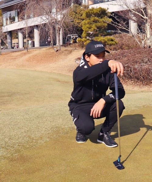 カーゴパンツ (RM)「LUXE/R GOLF」ポンチ サイドライン コード刺繍