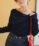 「titivate」 長袖ニット L ネイビー...の詳細画像2