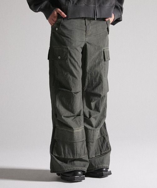 grancy　カーゴパンツ カーキ GRANCY カーゴパンツ 「GRANCY」Dirty Nylon Cargo Pants / ダーティ
