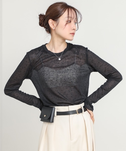 BAB（バブ） tシャツ シアードットフリルカットソー レディース 