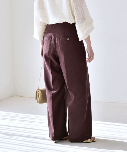 quaranciel ワイドパンツ パンツ quaranciel:「洗濯機可能」リネン