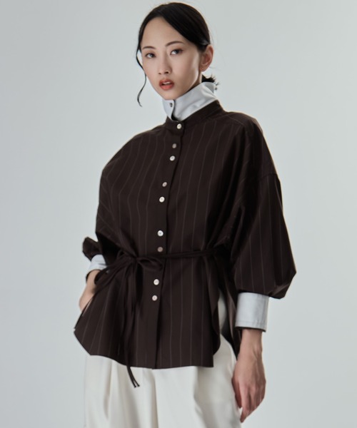 美品◆【STUDIOUSステュディオス】◆フリルベスト付ブラウスシャツ◆オフィス 美品◇【STUDIOUSステュディオス】◇フリルベスト付ブラウスシャツ