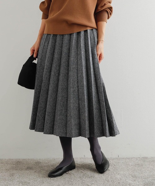 「URBAN RESEARCH DOORS」 プリーツスカート MEDIUM ブラウン レディースの画像