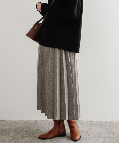 「URBAN RESEARCH DOORS」 プリーツスカート MEDIUM ブラウン レディースの画像