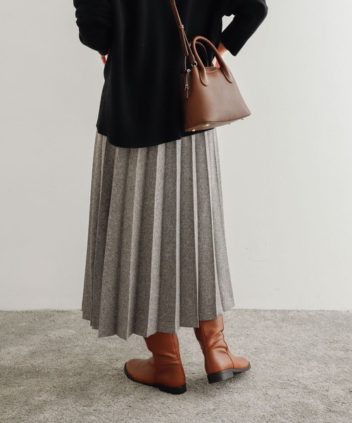 「URBAN RESEARCH DOORS」 プリーツスカート MEDIUM ブラウン レディースの画像