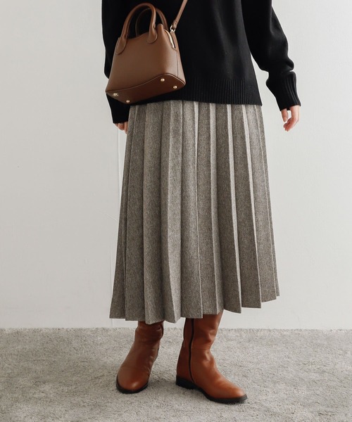「URBAN RESEARCH DOORS」 プリーツスカート MEDIUM ブラウン レディースの画像