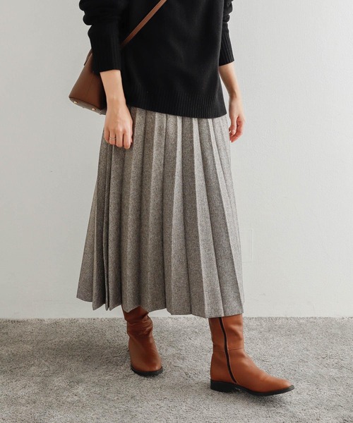 「URBAN RESEARCH DOORS」 プリーツスカート MEDIUM ブラウン レディースの画像