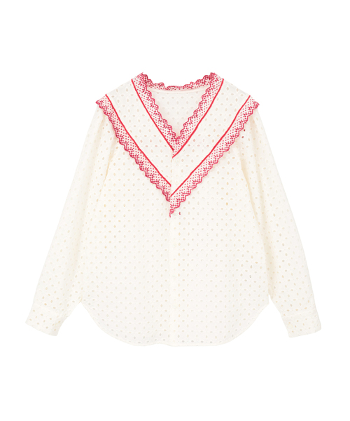 ブラウス シャツ 「CURRENTAGE/カレンテージ」Vintage Lace Blouse レディースの画像