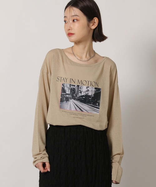 LAKOLE（ラコレ） tシャツ シアーアソートグラフィック長袖 / 660046